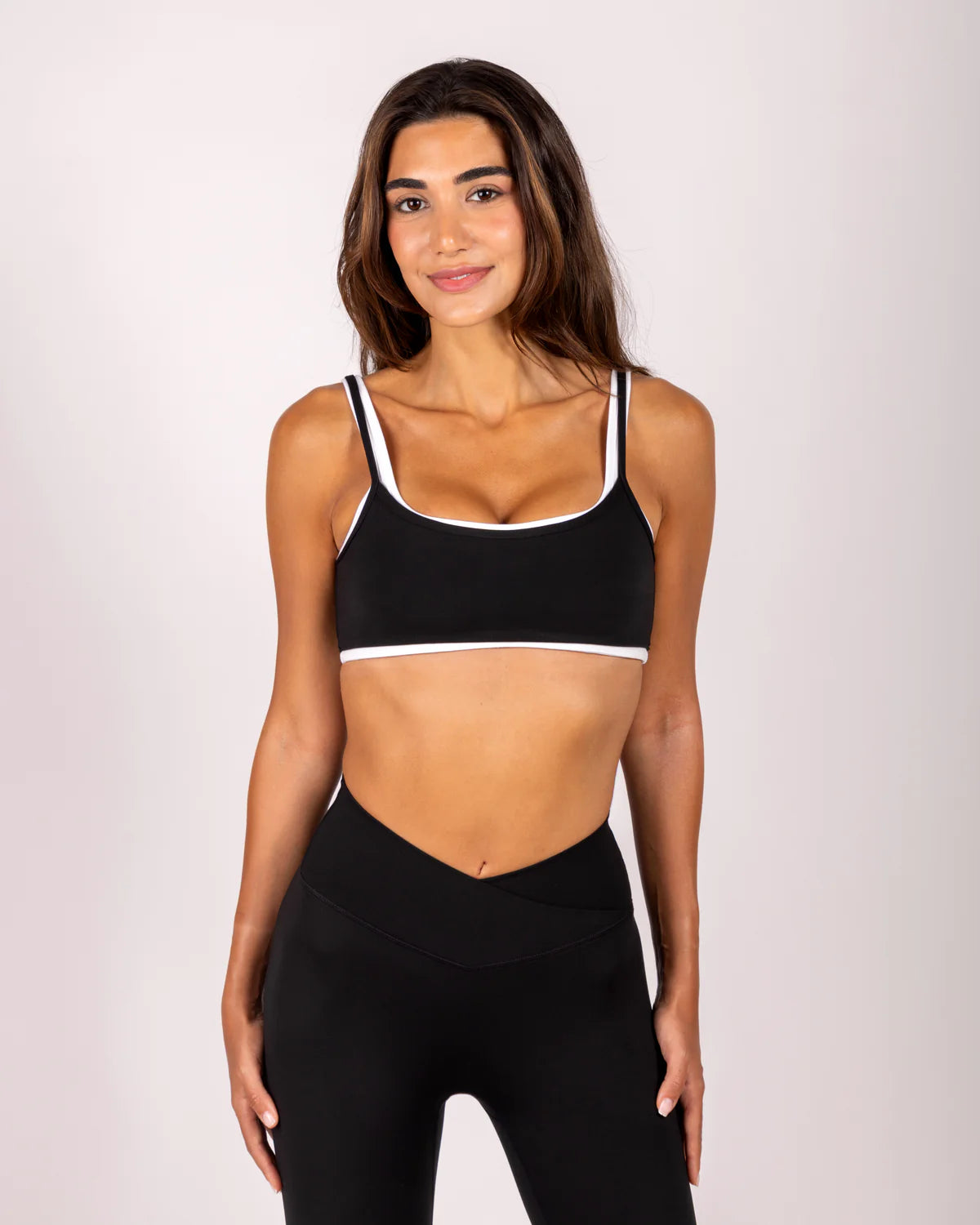 Black Cross Waistband Legging Set