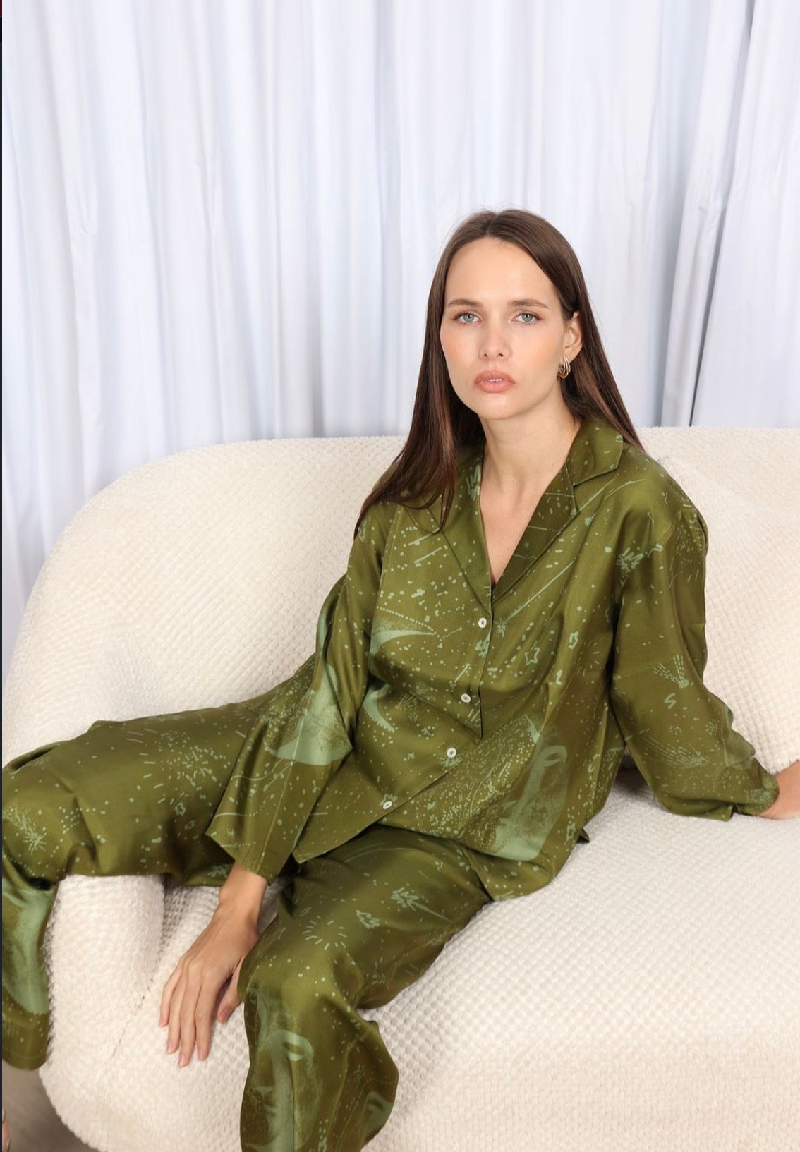 Khaki Silk Set