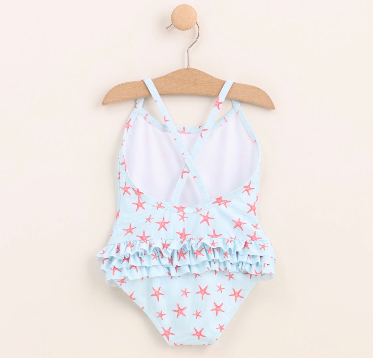 Star Swimsuit - One Piece- Bleu et Corail