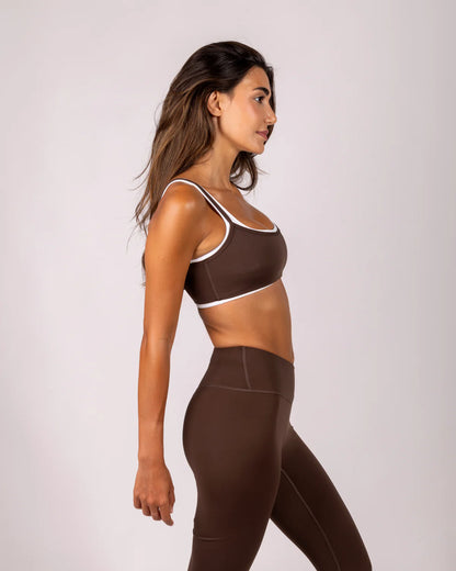 Brown Cross Waistband Legging Set