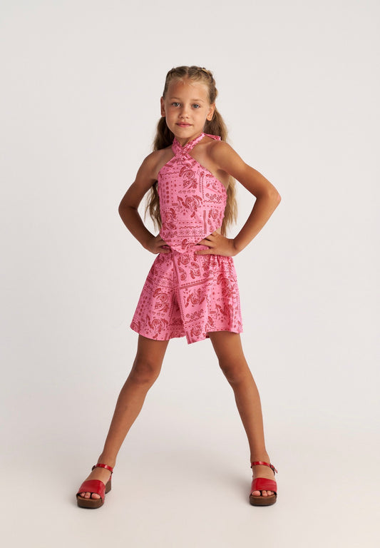 Bandana Set with Scarf Top & Shorts for Kids