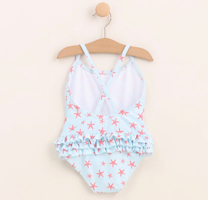 Star Swimsuit - One Piece- Bleu et Corail