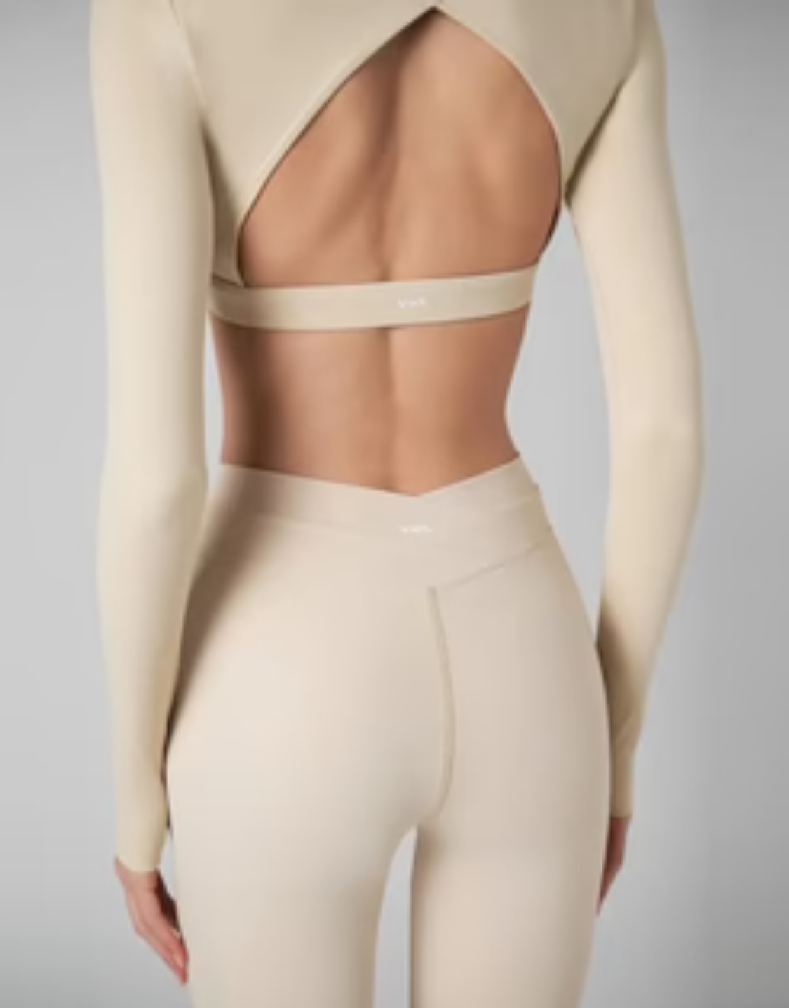 Harmony High V-Waist Legging & Long Sleeve Top - Cream
